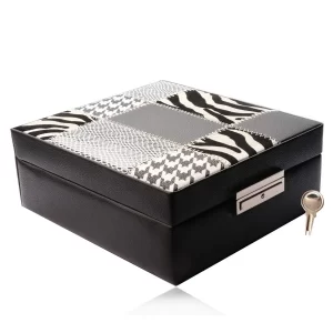 crna-pravokutna-kutija-za-nakit-kombinacija-animal-print-kljuc-brava