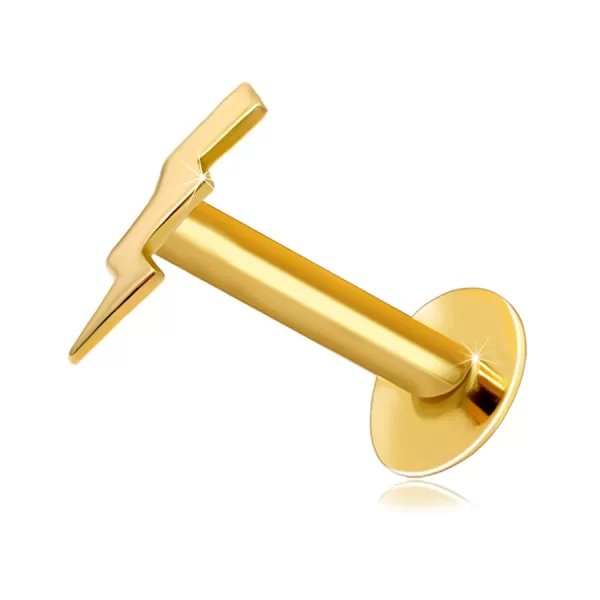 Zlatni Piercing Za Usne I Bradu Motiv Munje Scaled