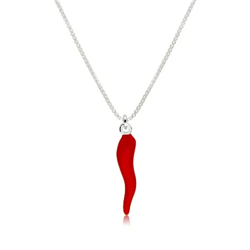 srebrna-ogrlica-crvena-čili-paprika-sjajni-kutni-lančić