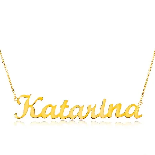Zlatna Ogrlica Sa Imenom Katarina Fini Sjajni Lancic