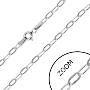 Lančić od 14K bijelog zlata - duguljaste karike