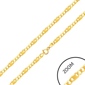 Lančić od 14K zlata - duguljasta karika s pravokutnikom